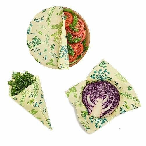 Bee's Wrap Vegan 3-Pack Assorted Herb Garden - vegan set bijenwasdoeken S,M,L