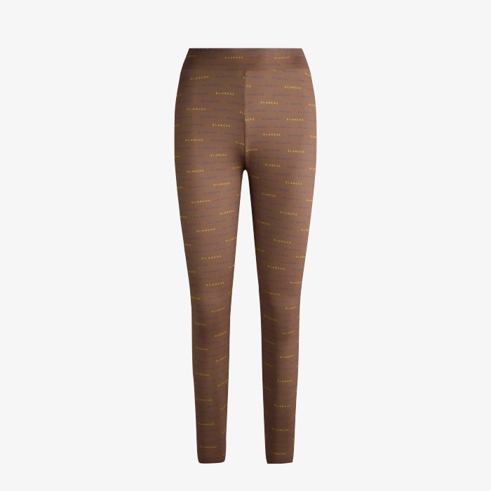 Logo Legging Recycled | Blanche | Bruin