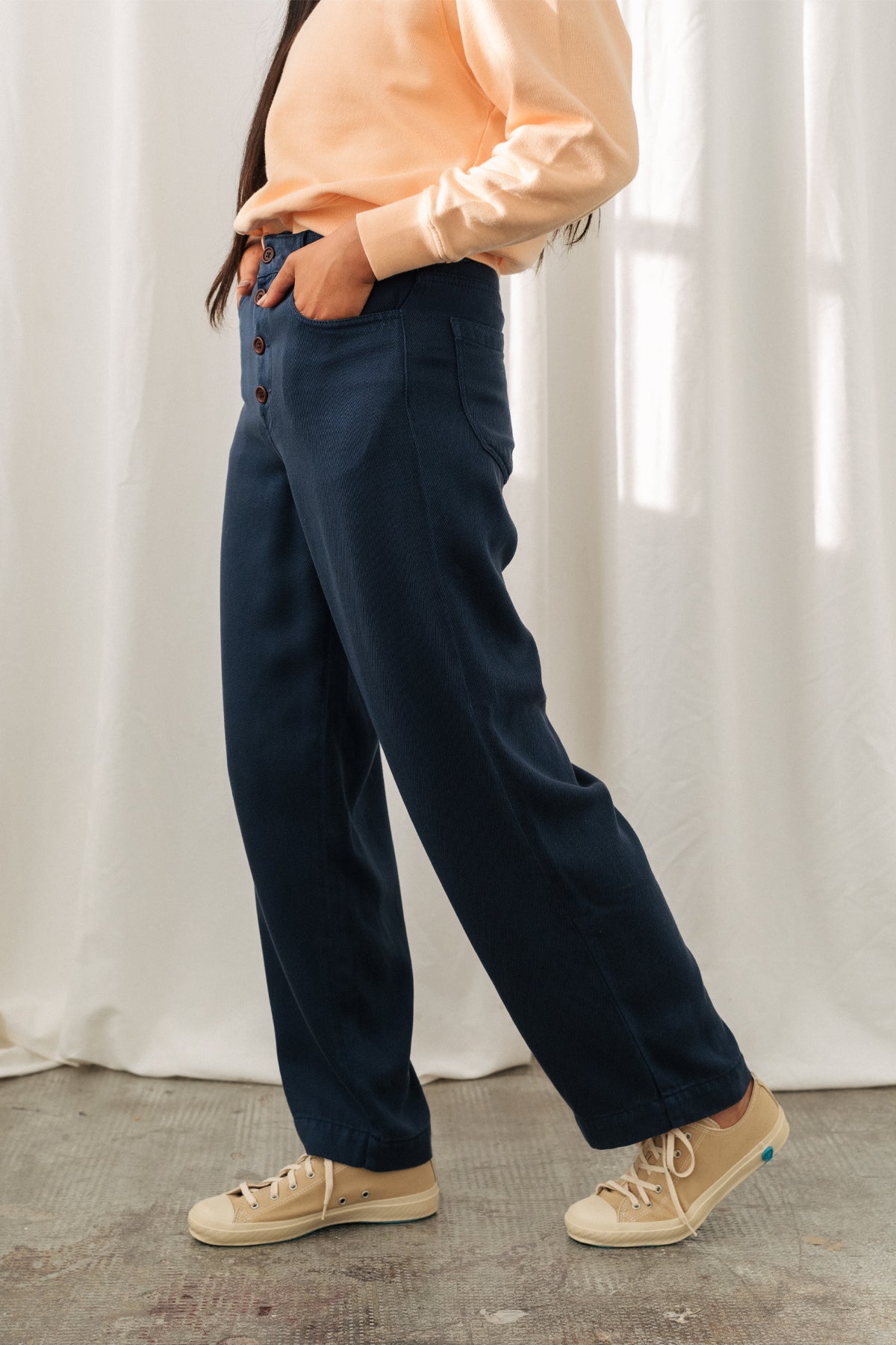 TWOTHIRDS  Broek Hisaka Washed Navy