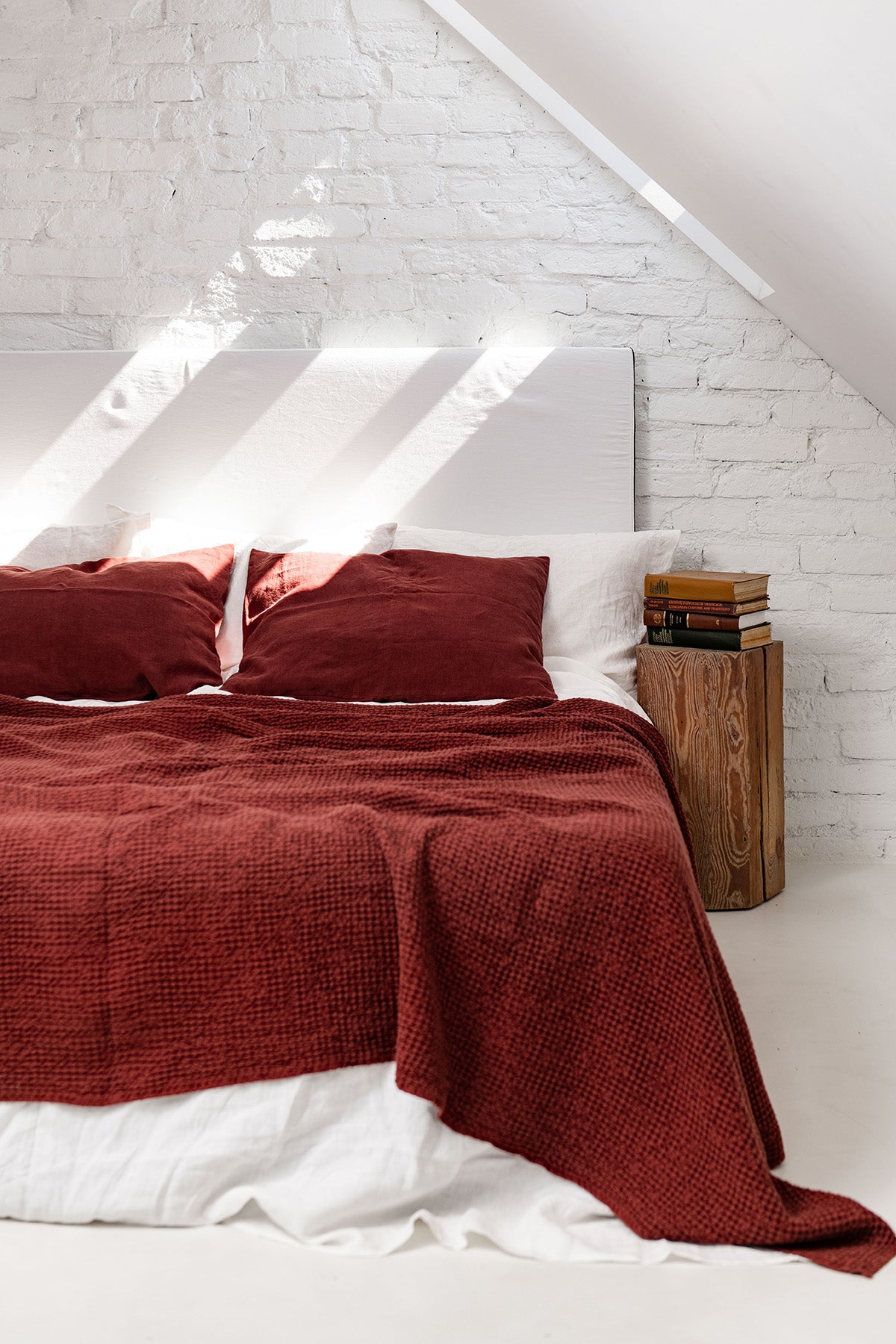 AmourLinen  Linnen Wafeldeken Terracotta