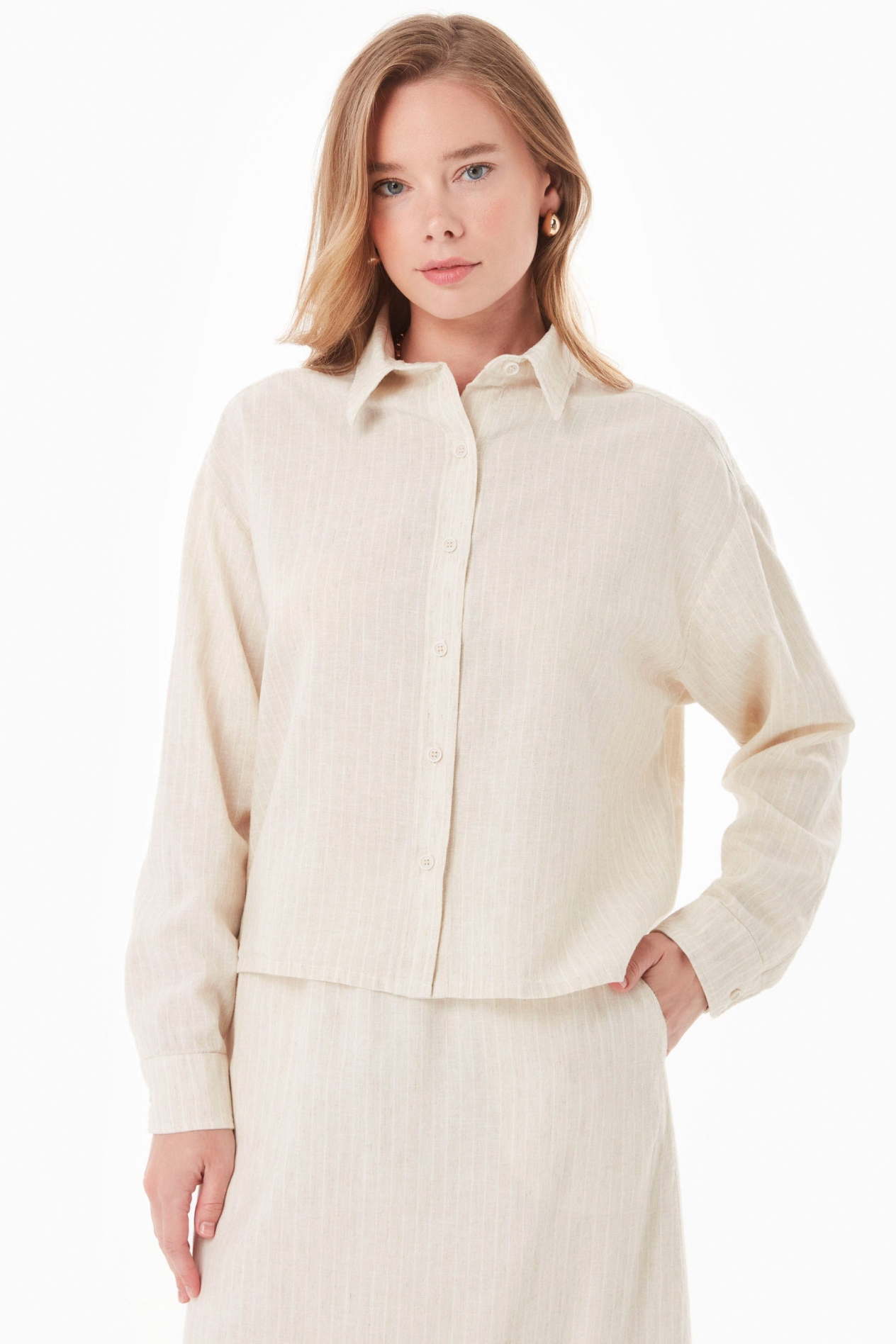 ORGANICATION Dames Blouse Crème