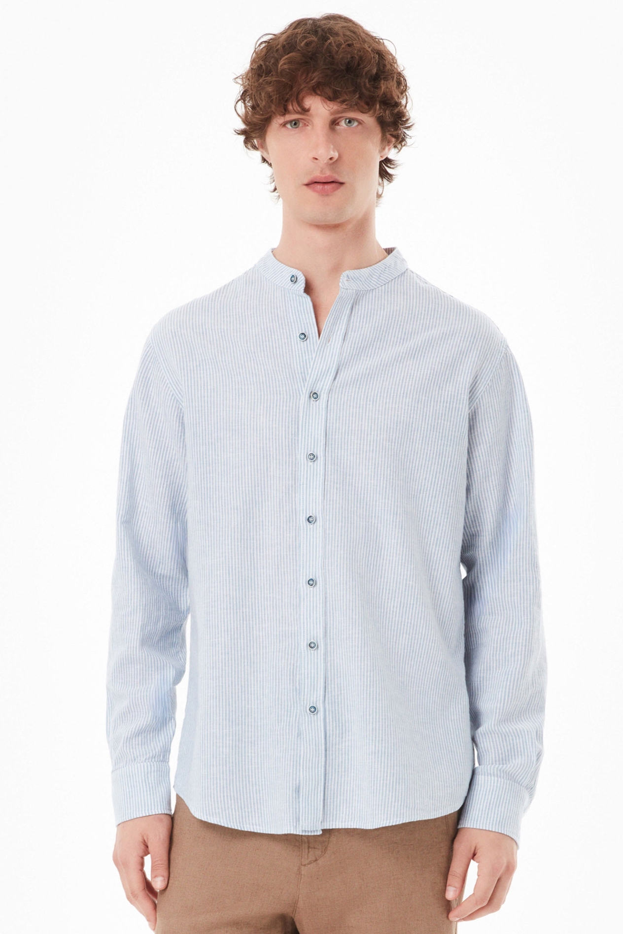 ORGANICATION mannen vegan Shirt Blauw Off White