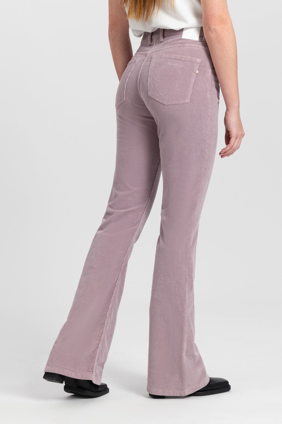 Kuyichi  Broek Flare Corduroy Lisette Lavendelgrijs