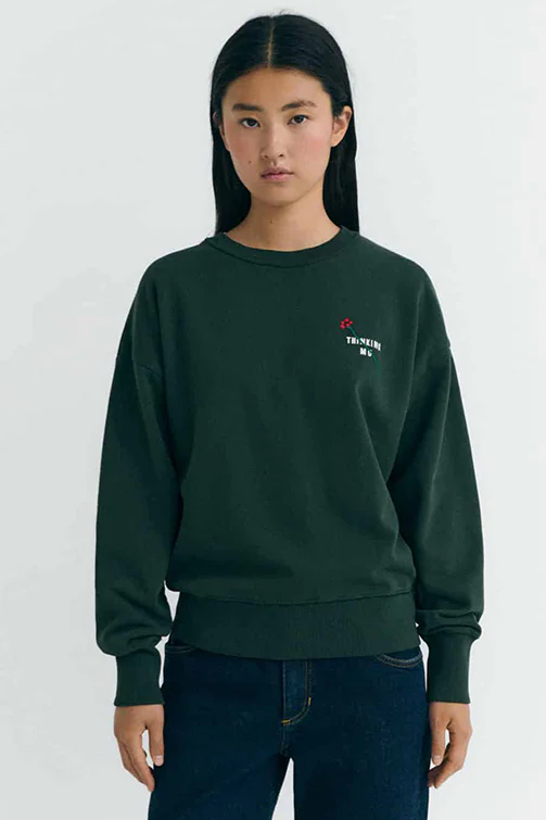 Thinking MU  Sweatshirt Jodie Flower Green