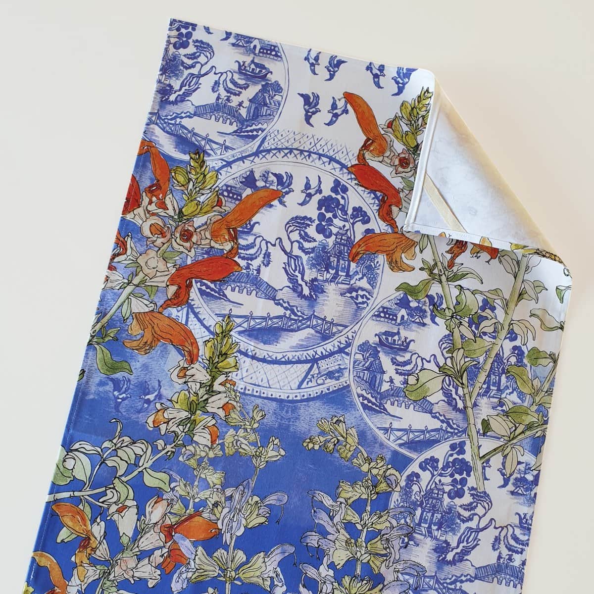 Floral Tea Towel Cotton - Delft