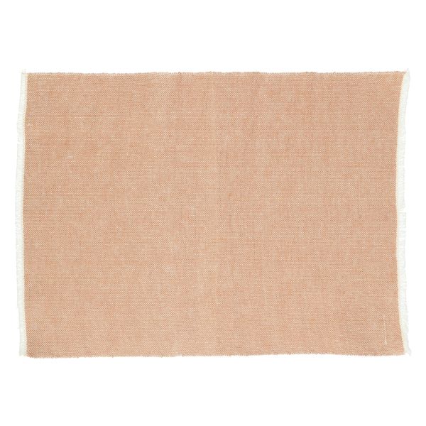 Placemat franjes, GOTS bio-katoen, sienna, 35 x 50 cm
