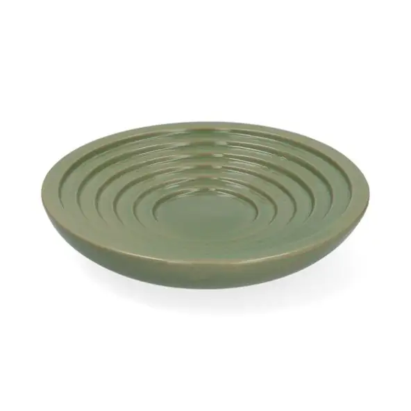 Vogeldrinkschaal, porselein, groen, Ø23 cm