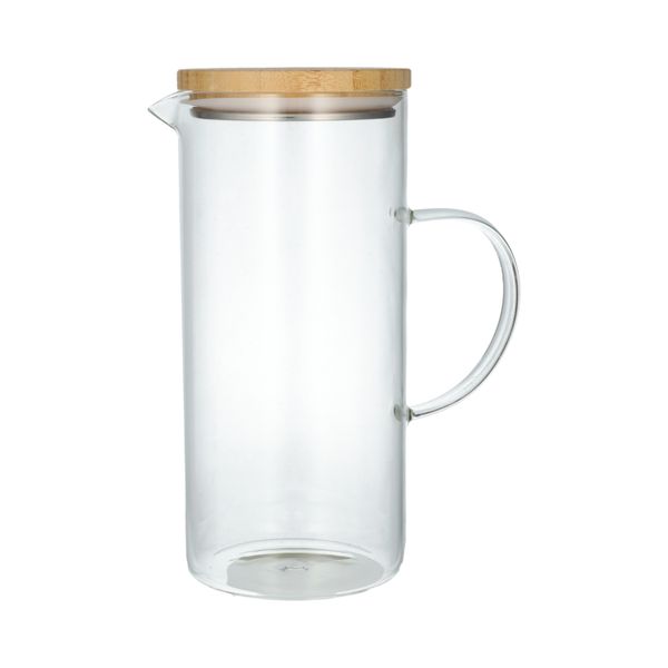 Kan met bamboedeksel, glas, 1,25 liter