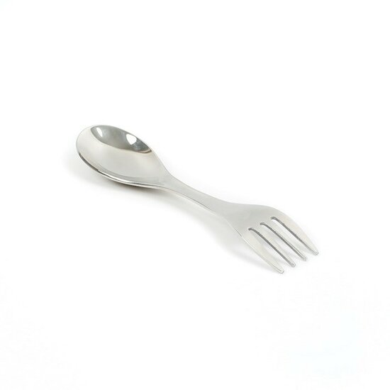 A Slice of Green RVS Spork. Grote spork van roestvrij staal.