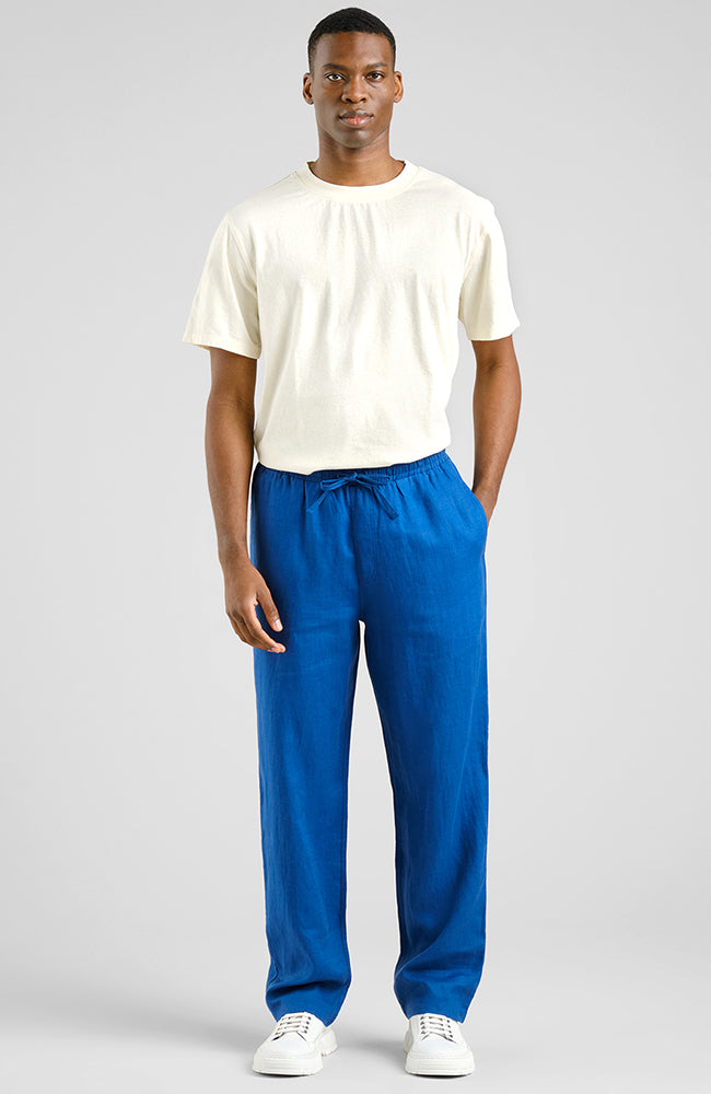 Klitmoeller broek linnen blauw