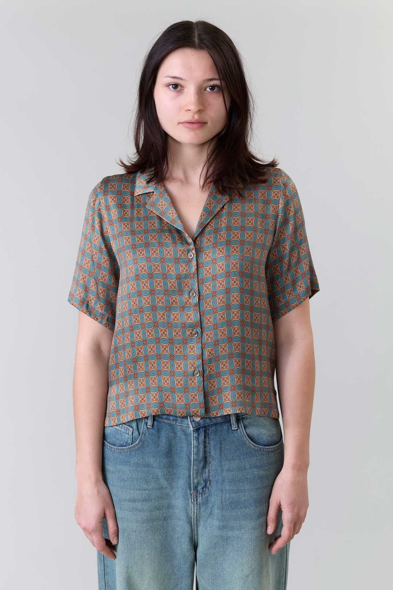 Yahmo  Shirt Elfie Atlas Beige Blauw