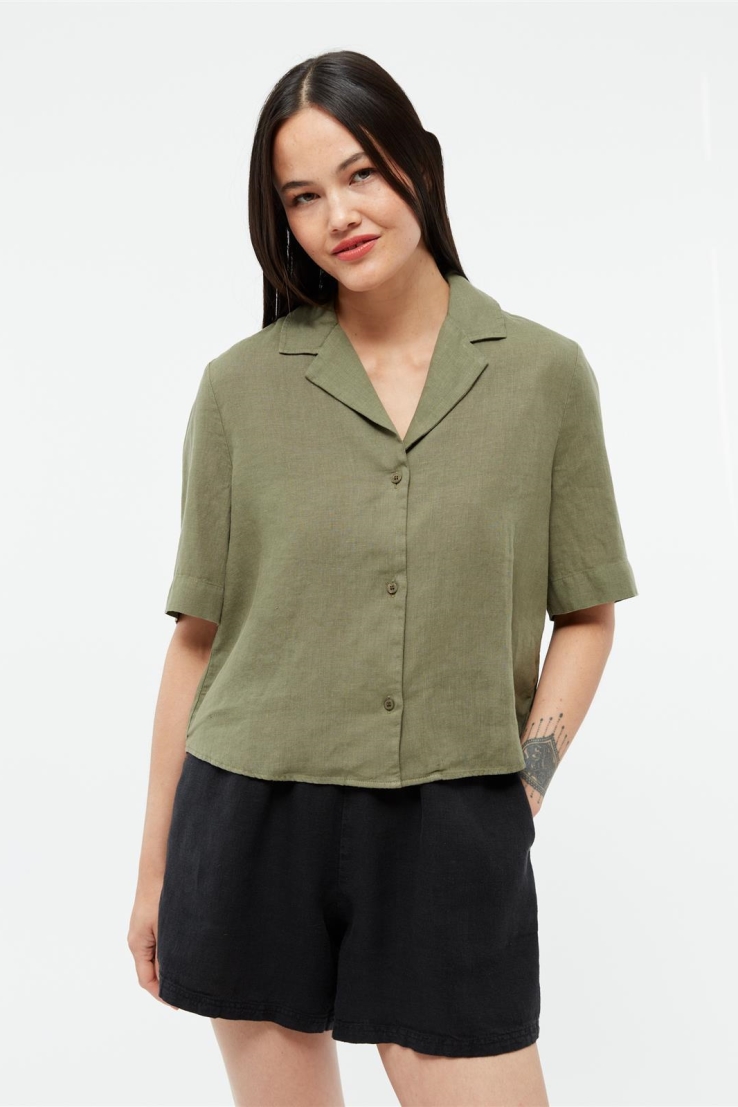 Givn  Blouse Carol Vervaagde Olijfgroen