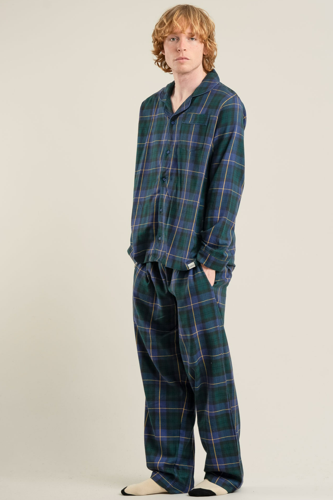 KOMODO mannen vegan Pyjamaset Jim Jam Horloge Zwart