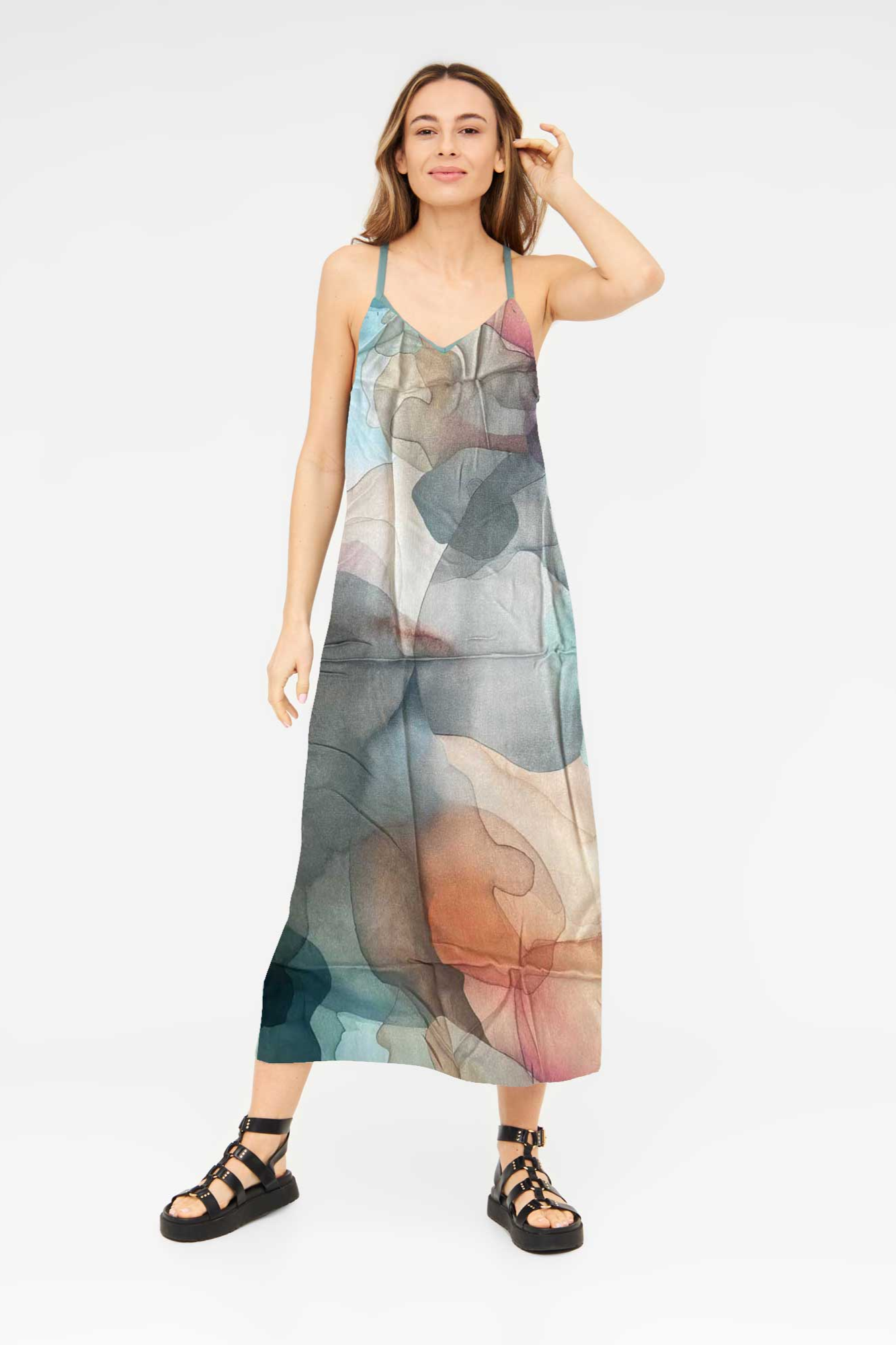 Widda  Jurk Maxisi Clouds Multicolor