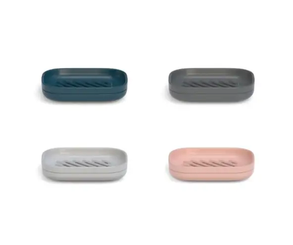 Ekobo Soapdish, 2-delig Zeepschaaltje van bamboevezel in diverse kleuren