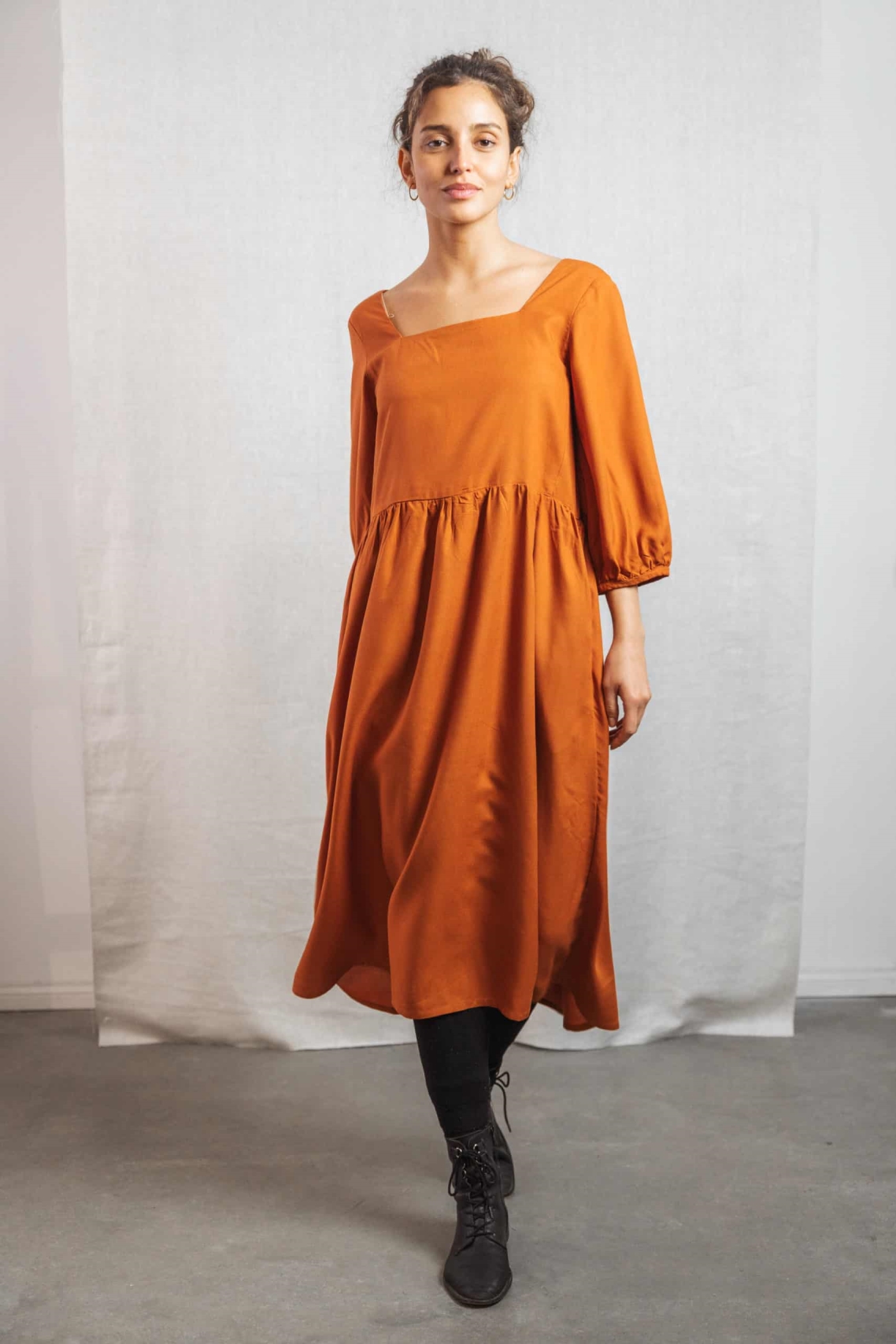 Jyoti Fair Works  Jurk Rachana Roest Oranje