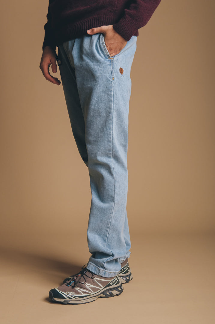 Trendsplant mannen vegan Jeans Climber Broek Light Wash Blauw