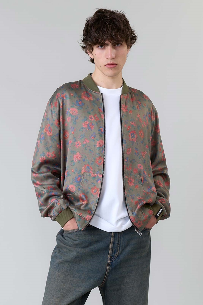 Yahmo mannen vegan Omkeerbare Bomberjack Laslo Daydream/Olive