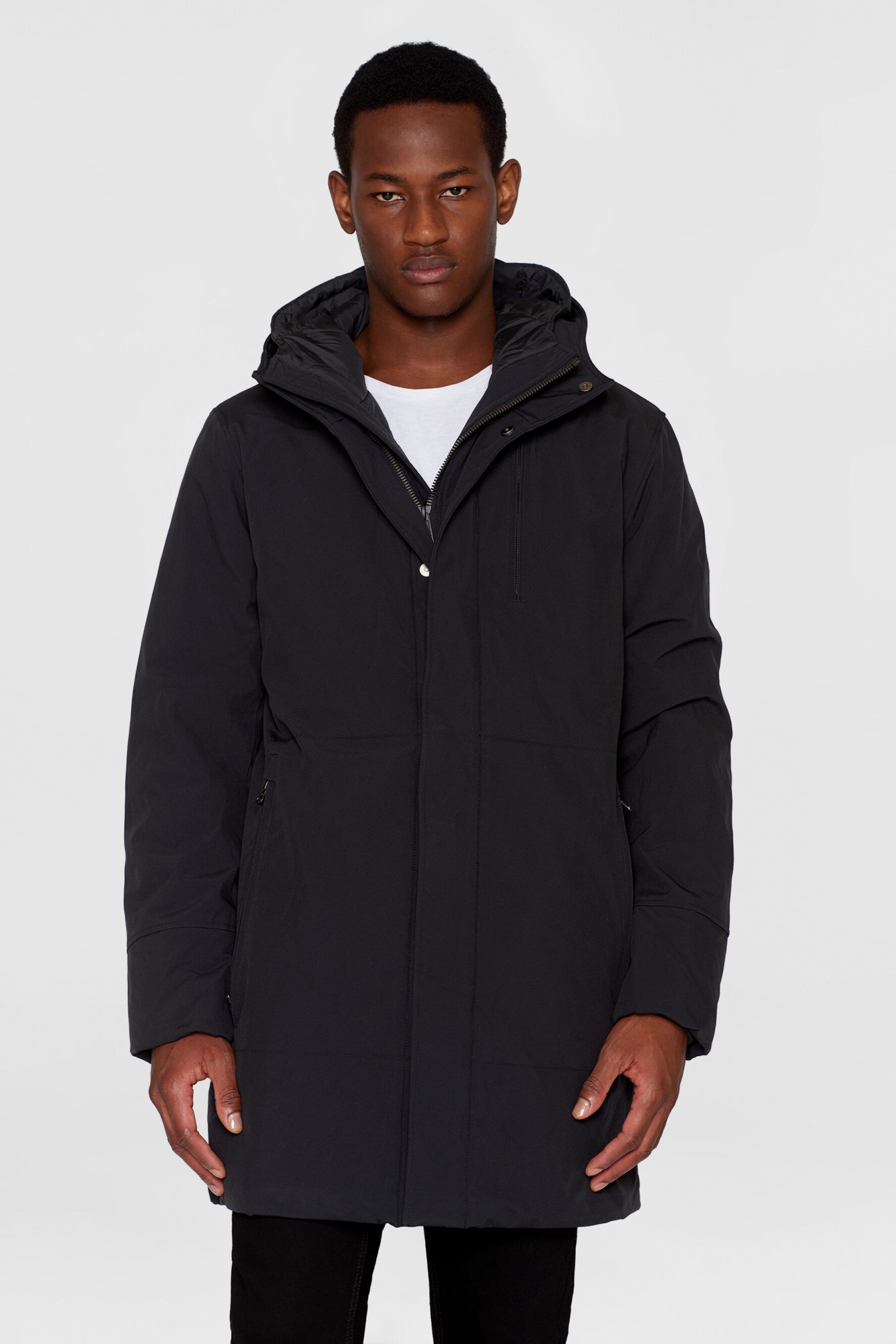 KnowledgeCotton Apparel mannen vegan Jas Lang Klimaat Shell Zwart Jet