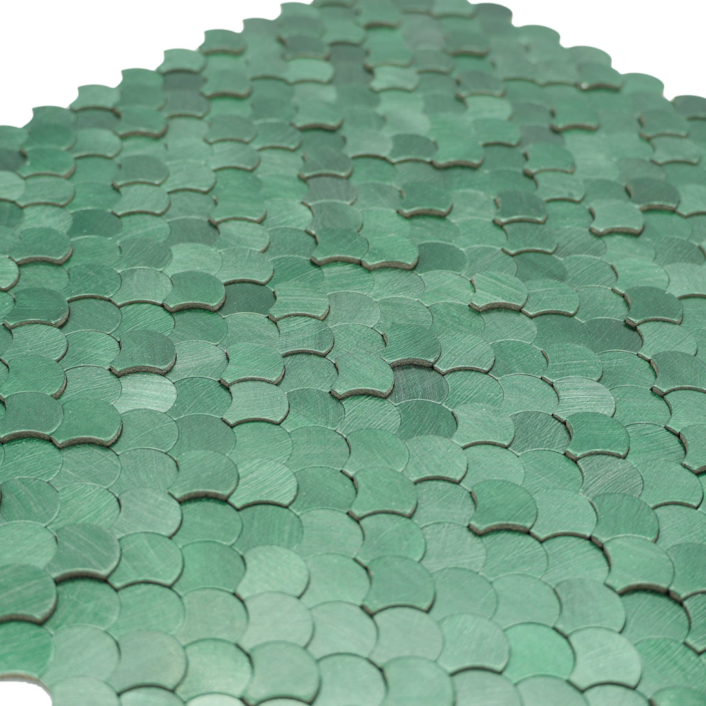 Zelfklevende Mozaïektegels Metaal | Visschub Donkergroen | 28,8×29,8 cm | Keuken, Bad & WC