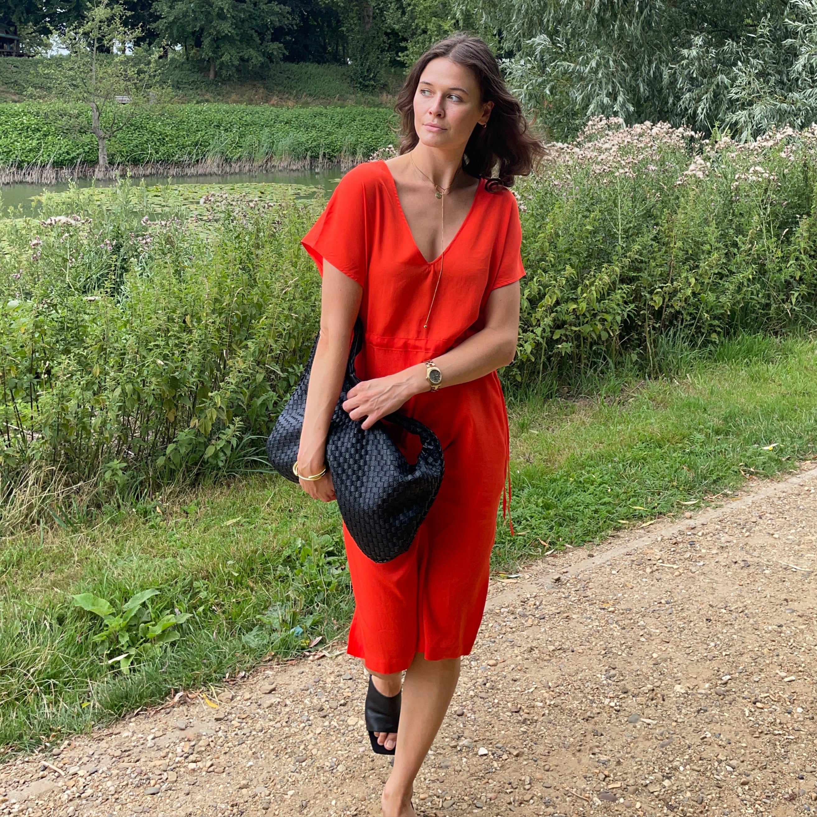 Twist dress Coral