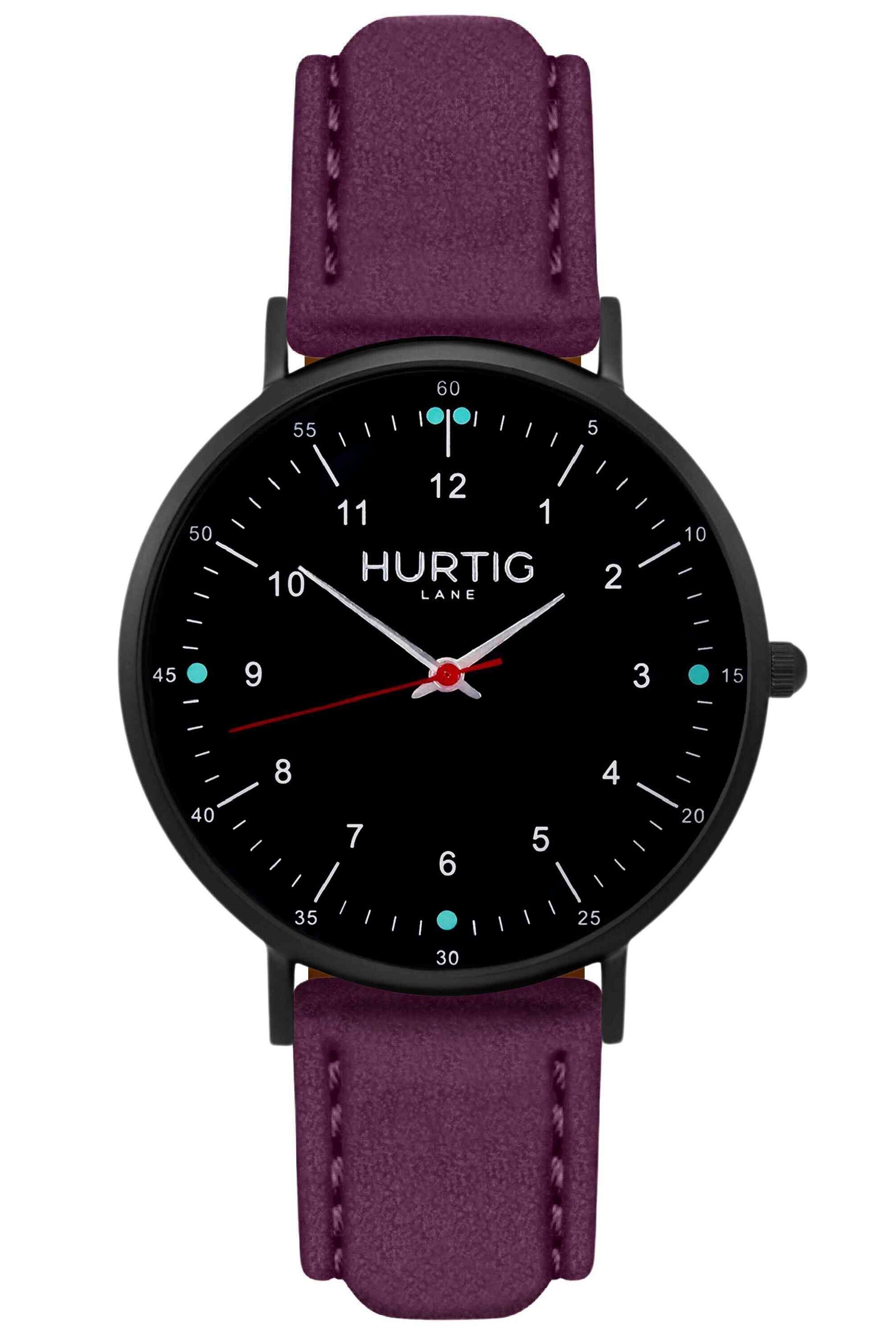 Hurtig Lane  Horloge Moderna Suède Zwart & Bessenpaars