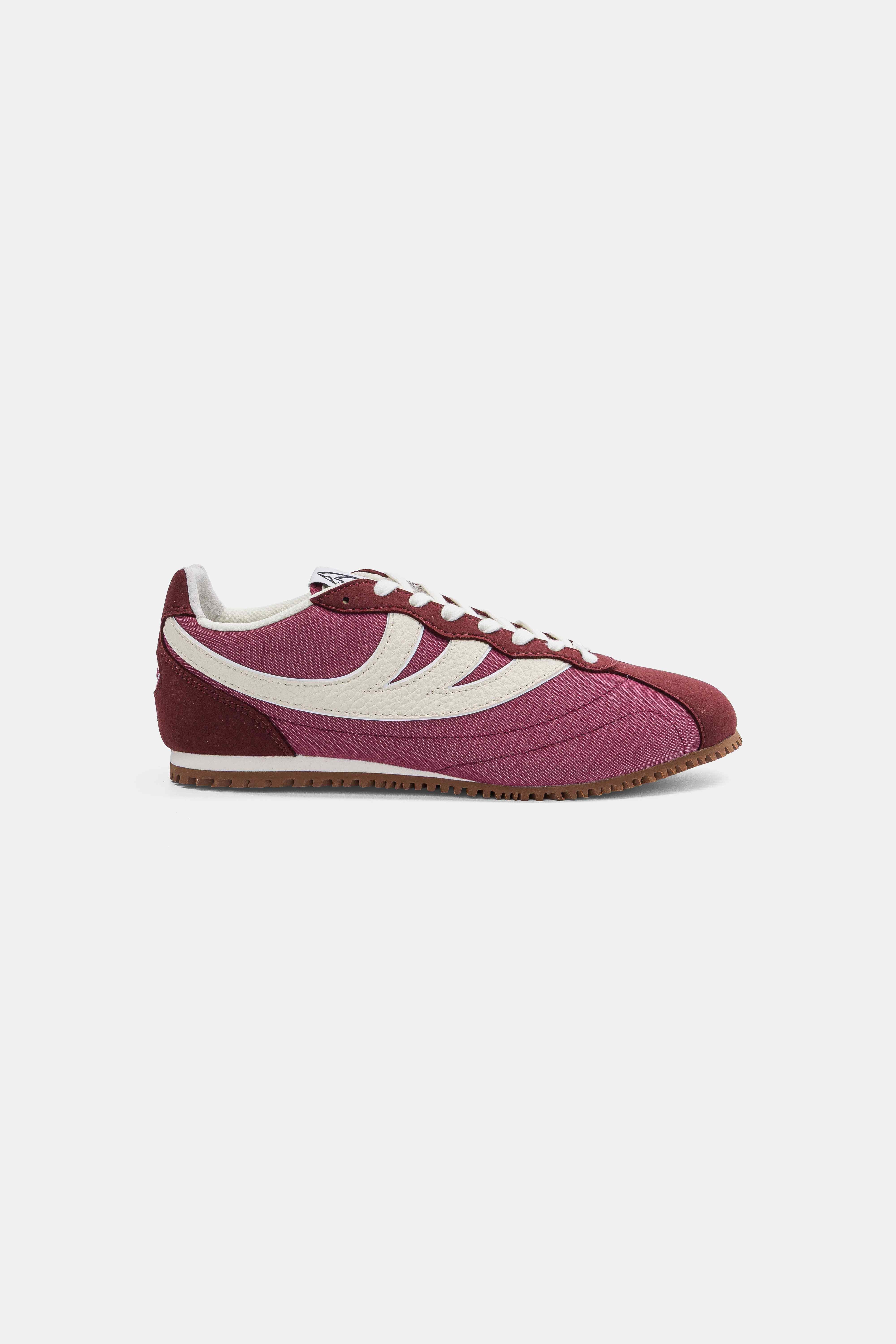 MoEa mannen vegan Sneakers Rise Bordeaux & Beige Mushroom