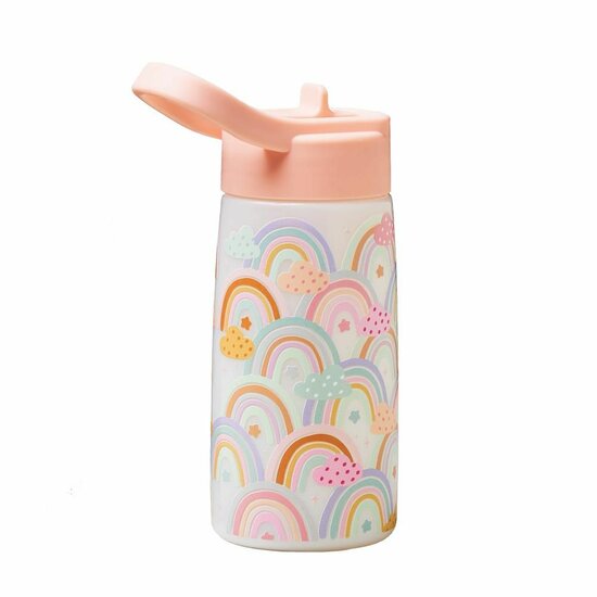 BioLoco plant Tiny Traveller Bottle Rainbow, PLA drinkbeker met rietje