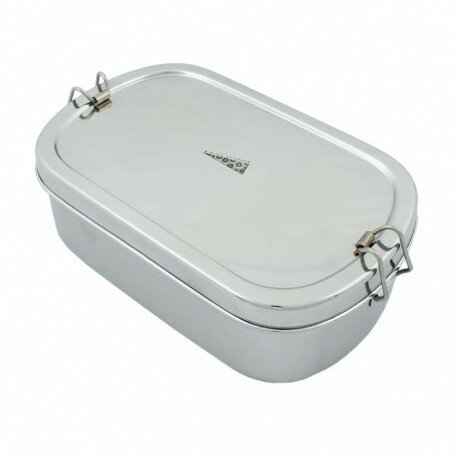 A Slice of Green Oval Lunch Box Surat, Extra grote RVS broodtrommel.
