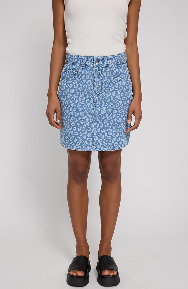 Mazine  Minirokje Met Print Van Spijkerstof In Blauw