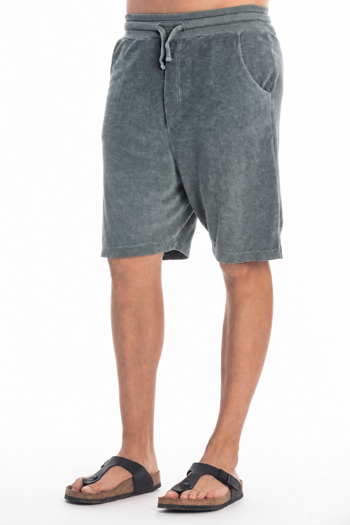 RAVENS VIEW IBIZA mannen vegan Sweatshorts Costa Vervaagd Blauw