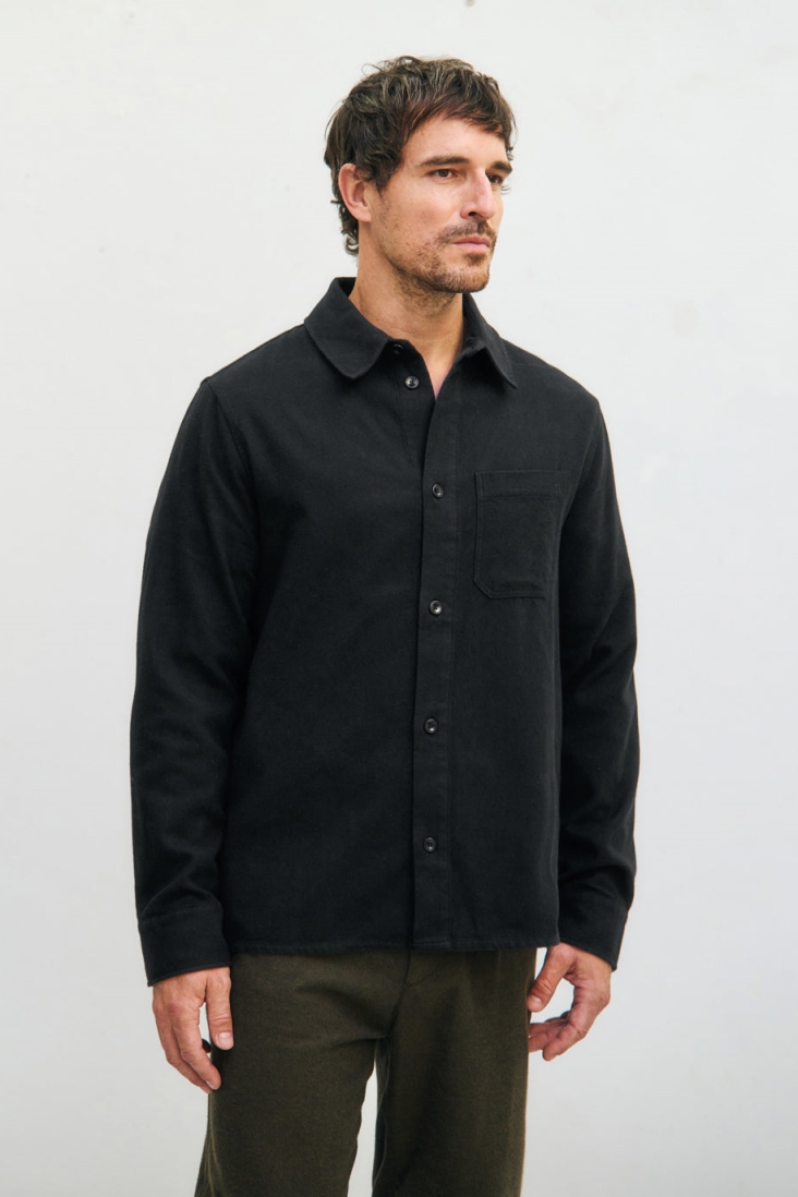 Rotholz mannen vegan Shirt Flanel Zwart