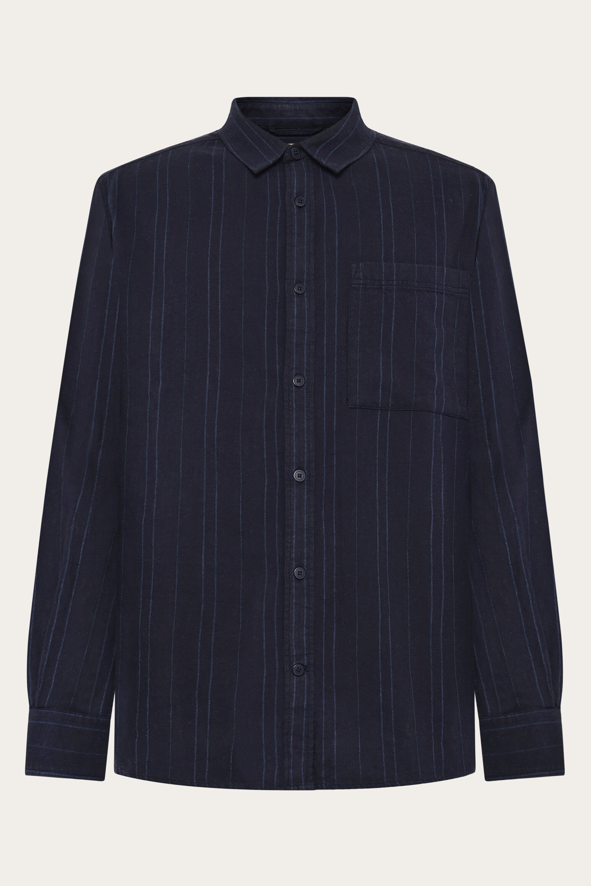 KnowledgeCotton Apparel mannen vegan Overhemd Regular Navy