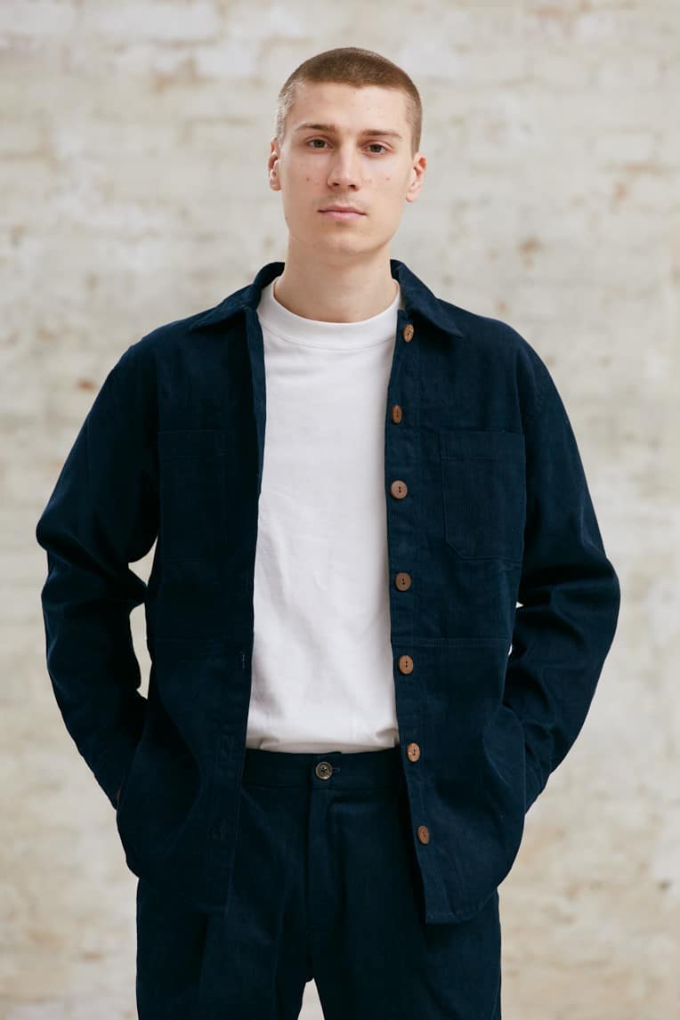 Jyoti Fair Works mannen vegan Overshirt Kal Nachtblauw Navy