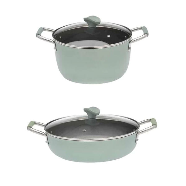 Pannenset Francesca, kookpan van Ø 24 en hapjespan Ø 28 cm met deksels - Primecook