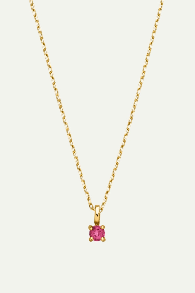 Dear Darling Berlin  Ketting Geboortesteen 14 Oktober Echt Goud En Toermalijn