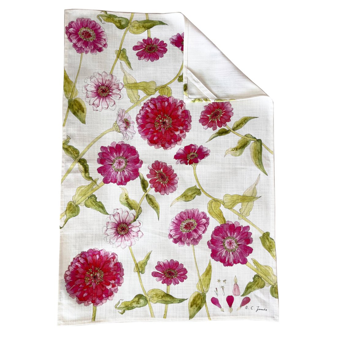 Floral Tea Towel Cotton - Zinnea