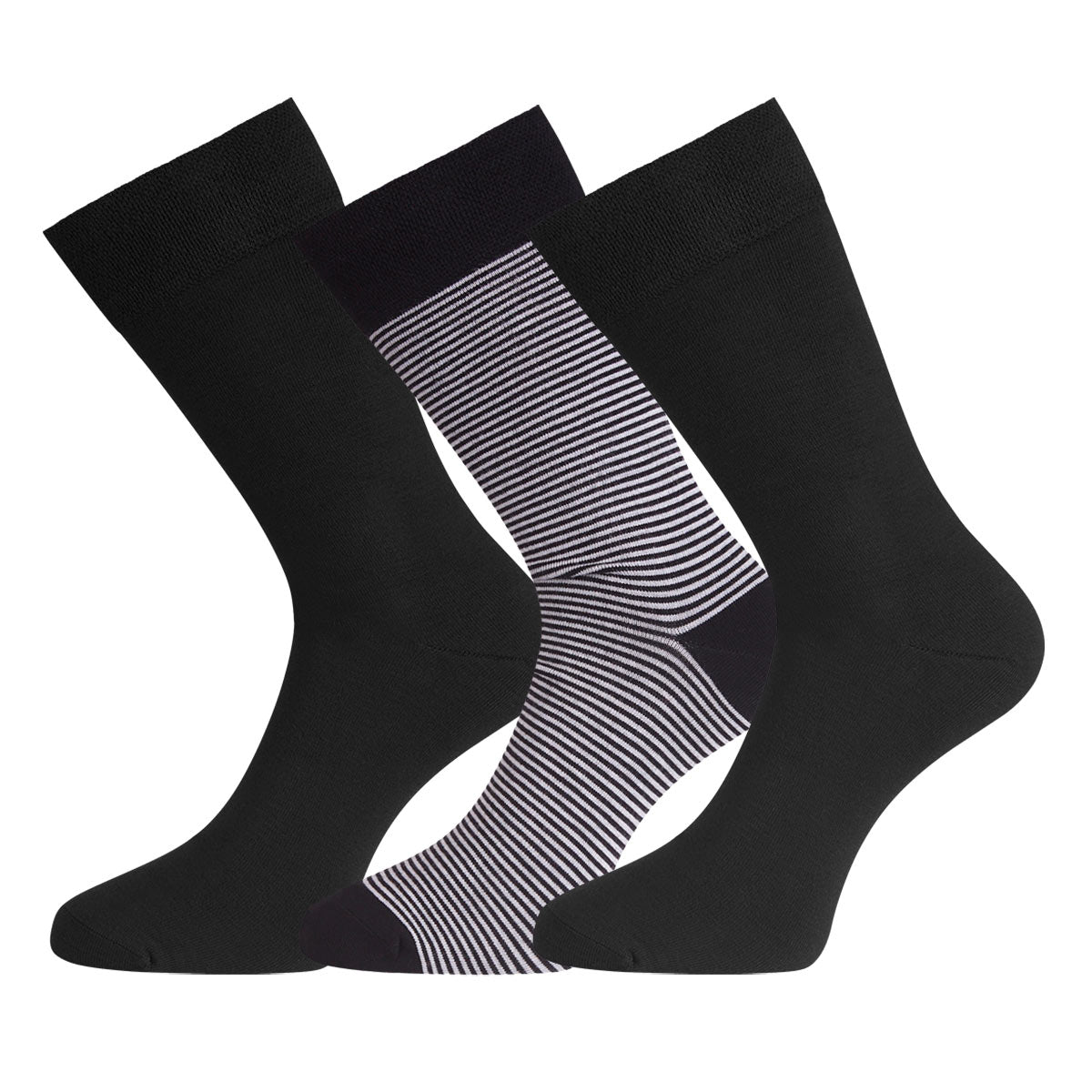 Sokken Beau (3-pack) - Zwart gestreept