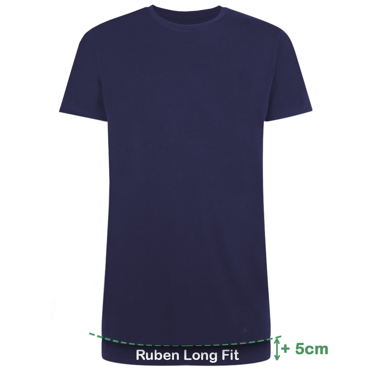 Long Fit T-Shirts Ruben ronde hals (2-pack) - Navy