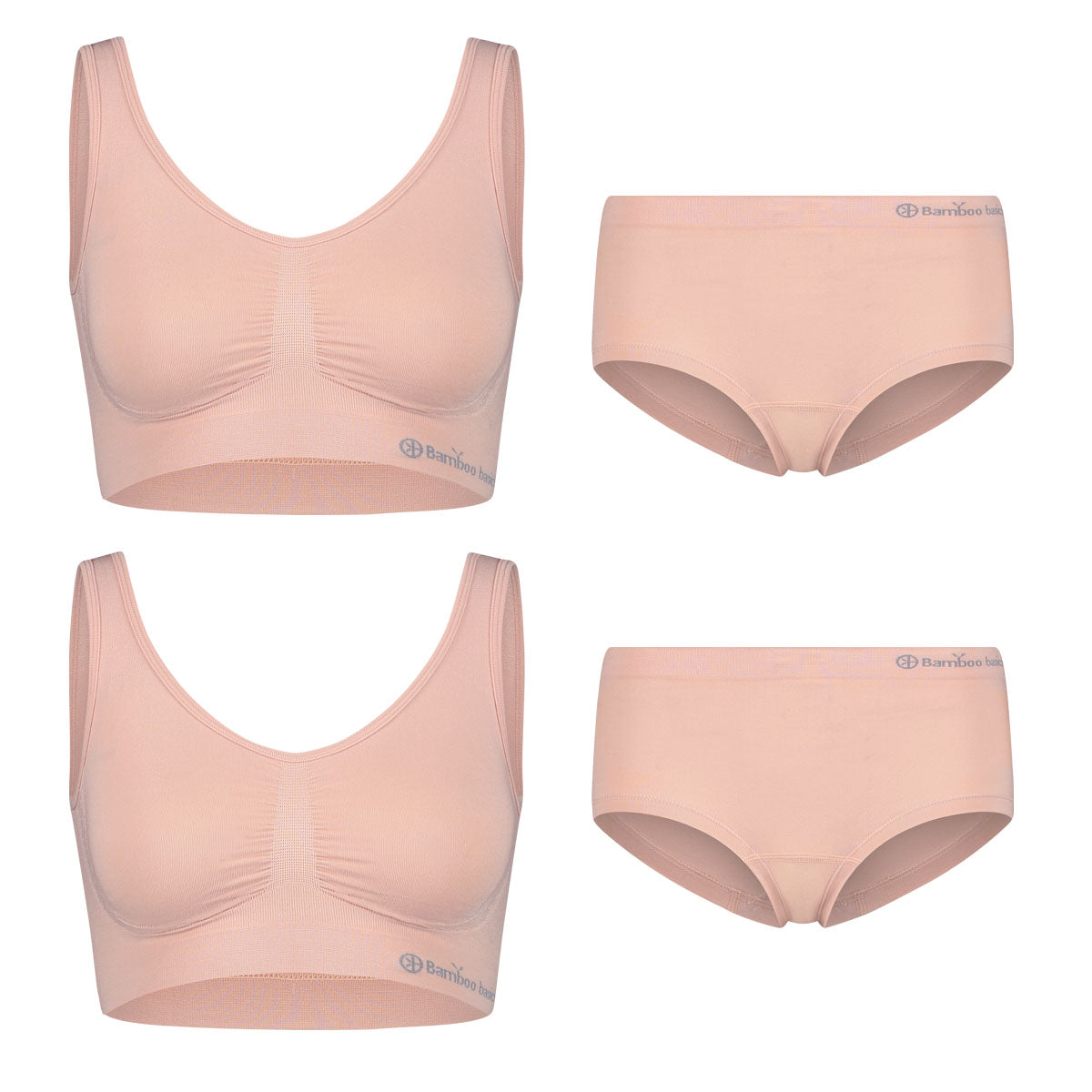 Voordeelbundel: Seamless Bra (2-pack) + Hipster (2-pack) - Roze