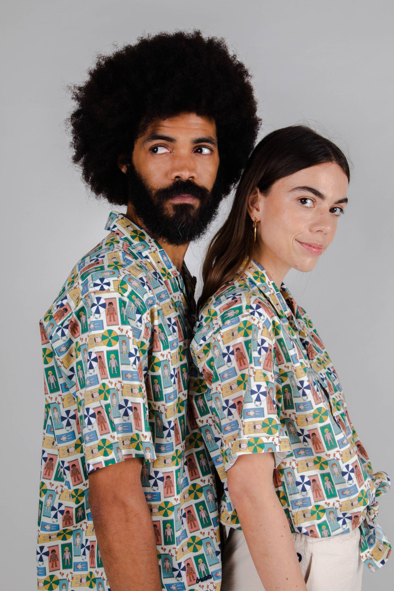 Brava Fabrics mannen vegan Blouse Playmobil Summer Days Kleurrijk