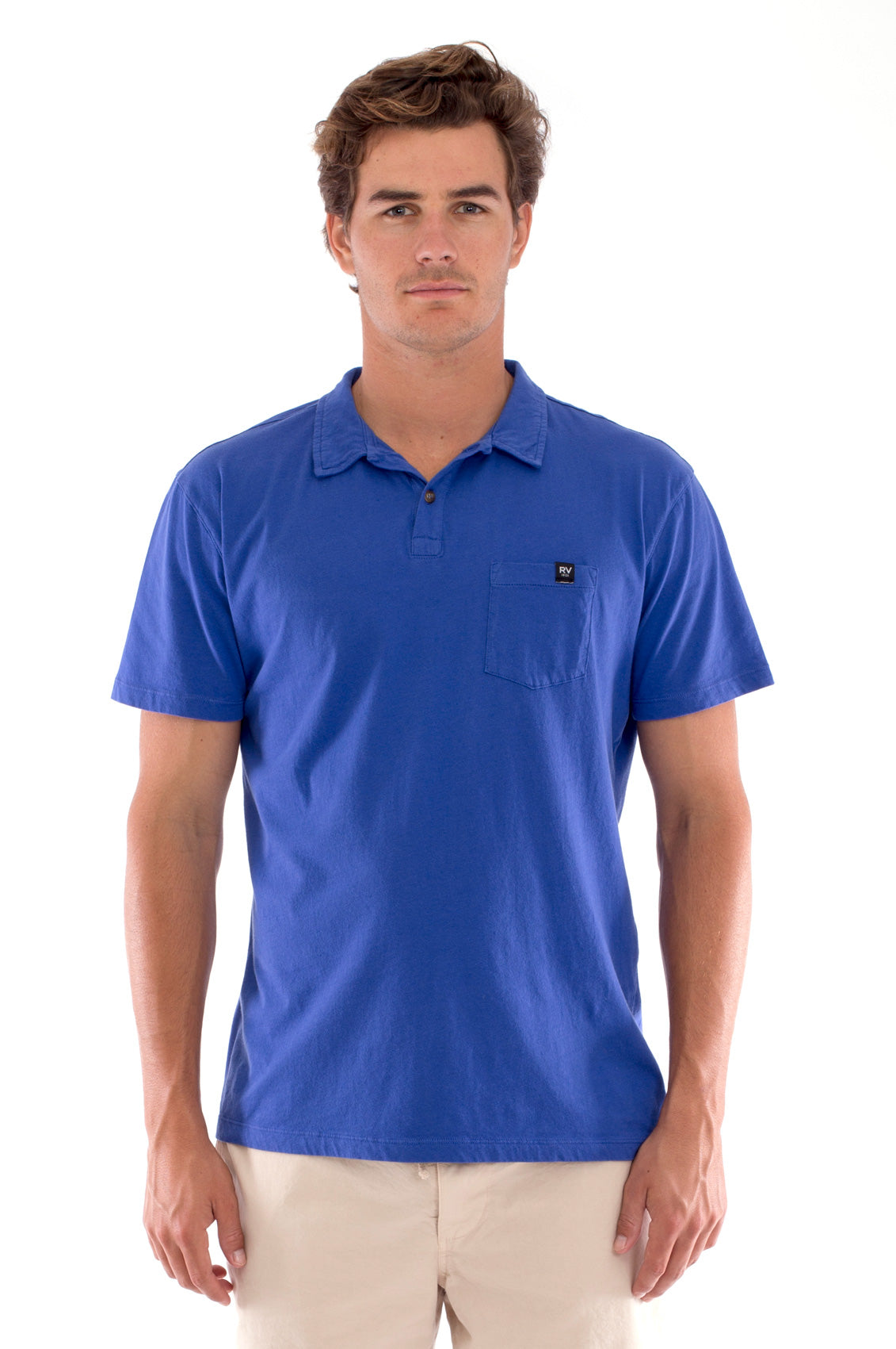 RAVENS VIEW IBIZA mannen vegan Polo T-Shirt Pocket Klein Blauw