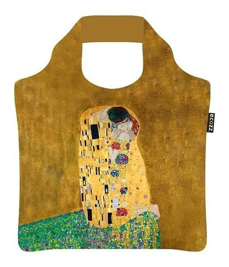 Ecozz opvouwbare tas van gerecyclede Pet flessen, Kiss Gustav Klimt