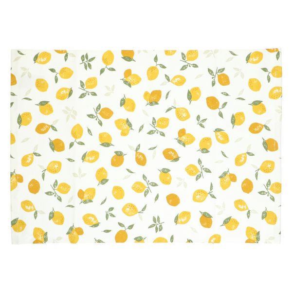 Placemat geribbeld, GOTS bio-katoen, citroenen, 35 x 50 cm