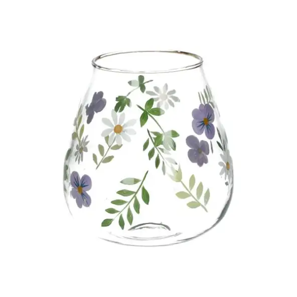 Grote vaas, glas, handbeschilderd, Ø19 x 16 cm