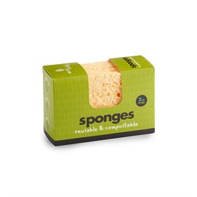 Twee Plantaardige Schoonmaaksponzen