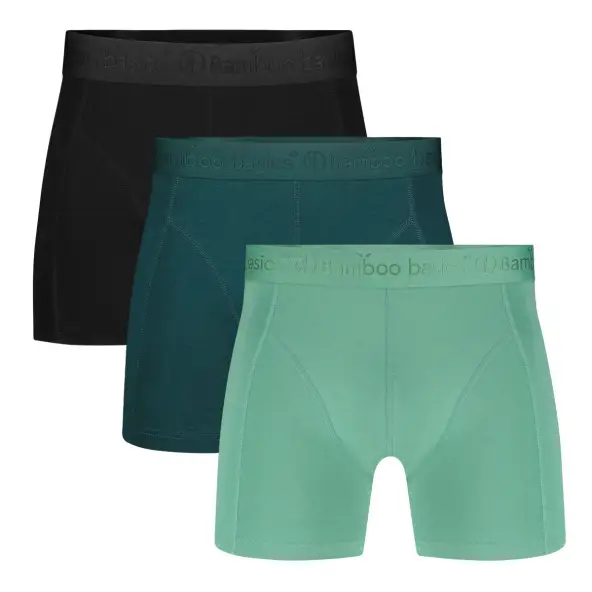 Boxershorts Rico (3-pack) - Zwart, Petrol & Lichtgroen Ton Sur Ton
