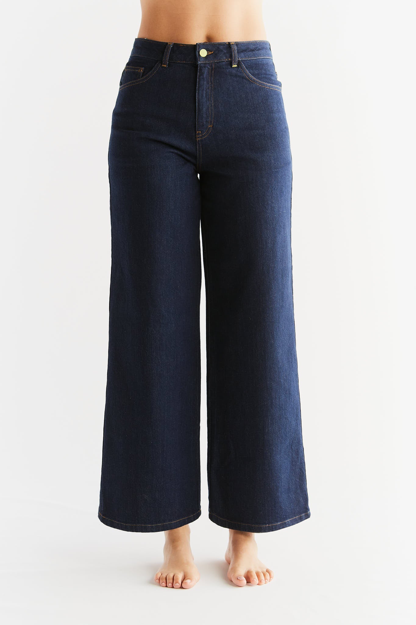 Evermind Vegan Jeans – Wijde Pijp Donkerblauw