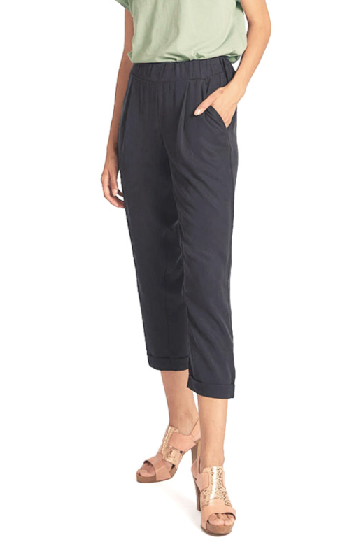 WiDDA Geplooid Donkerblauwe Broek