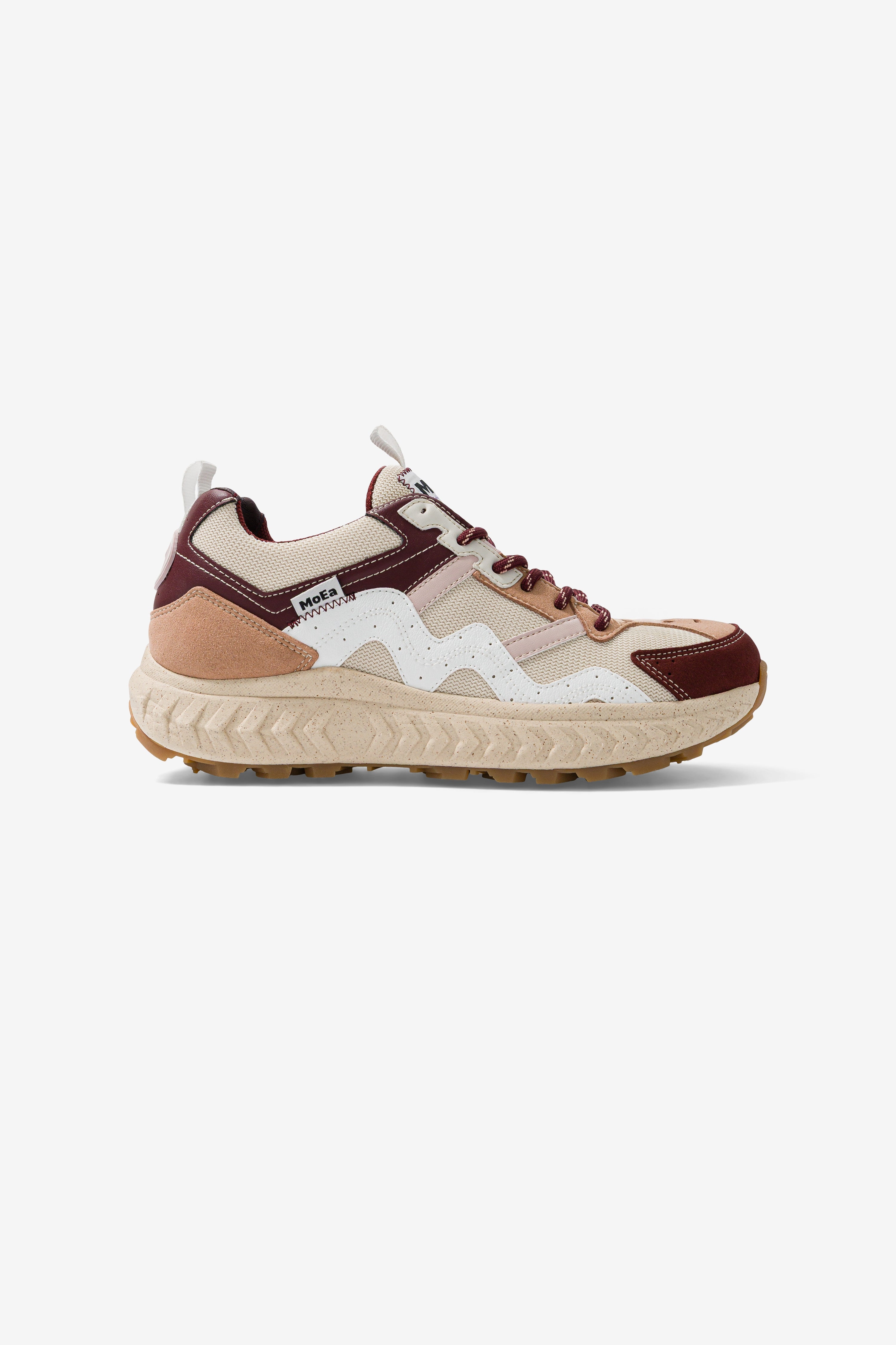 MoEa mannen vegan Sneakers Gen7 Druiven Beige & Wijn